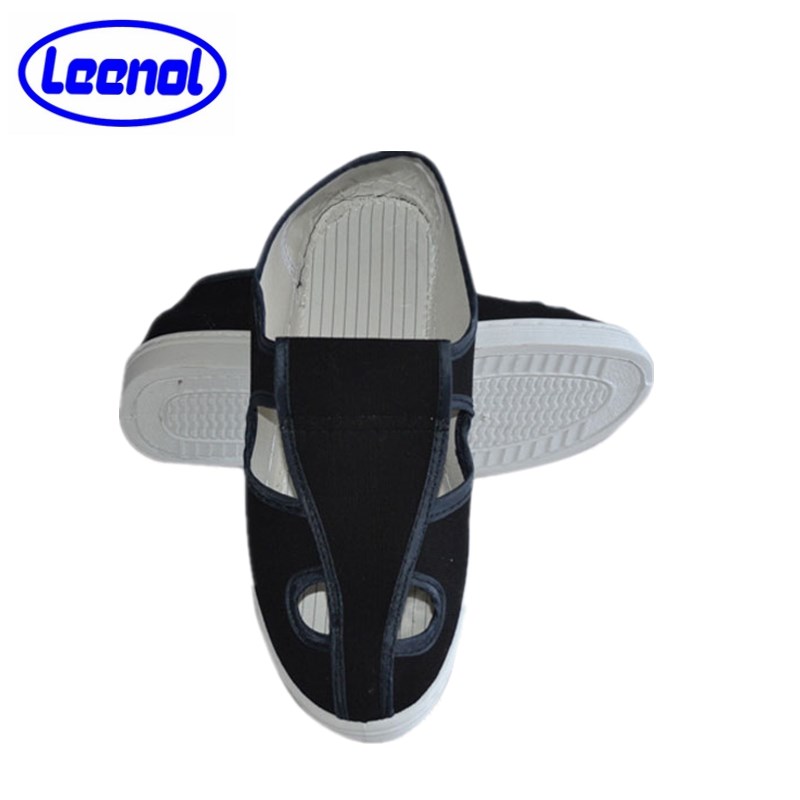 LN-1577105 Scarpe antistatiche in PVC per camere bianche Scarpe da lavoro ESD traspiranti bianche a quattro fori